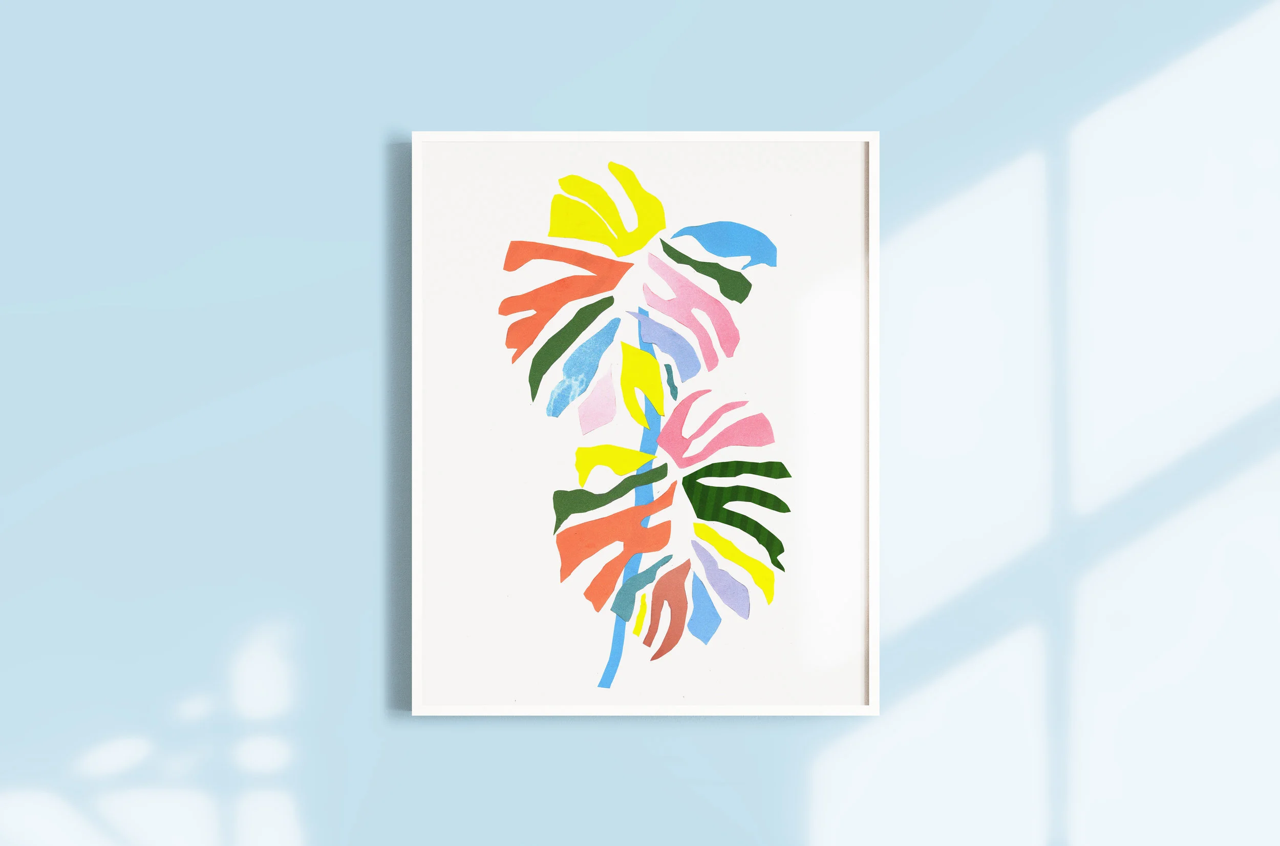 plant pastel collage