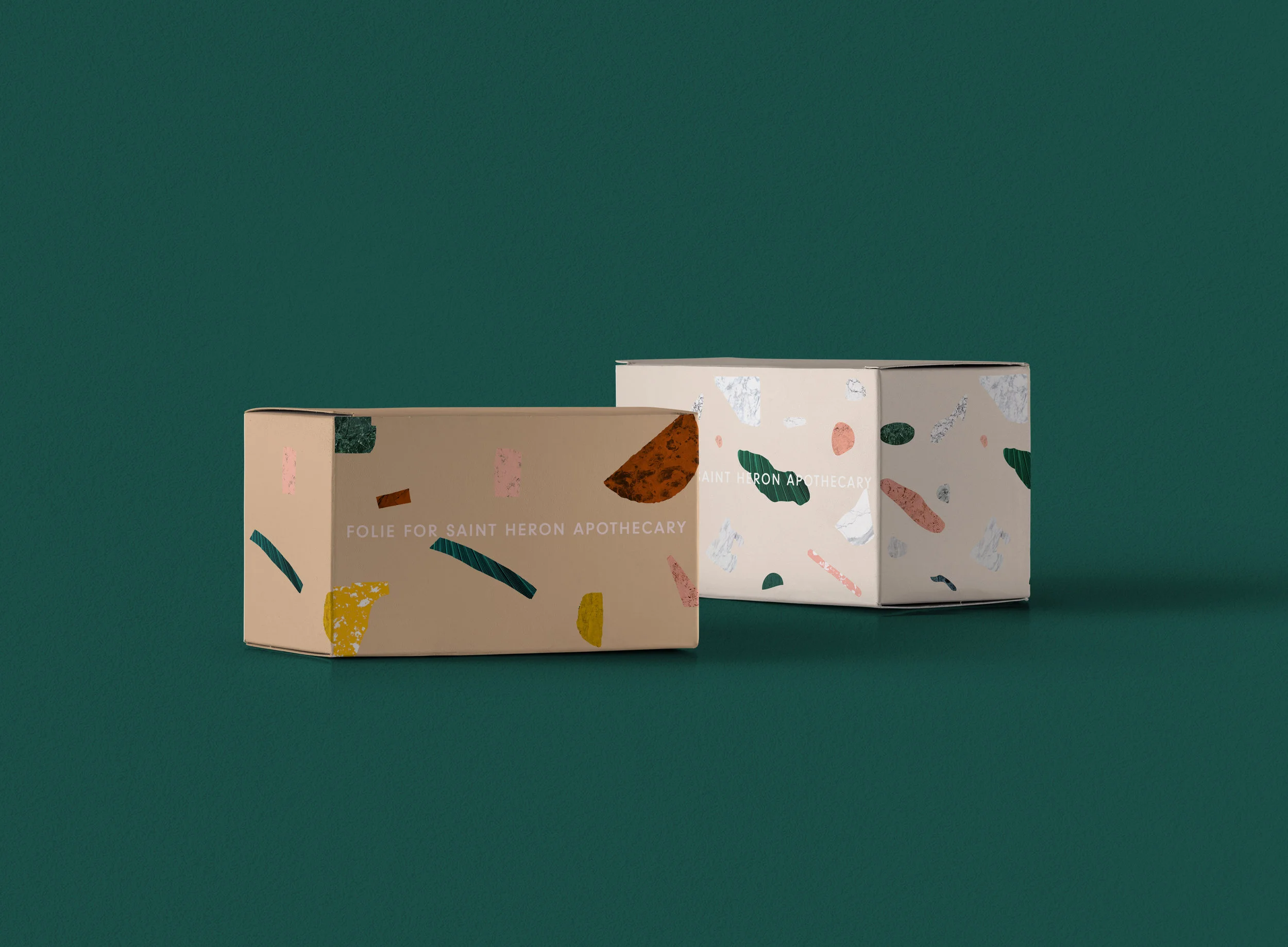 saint heron x folie apothecary packaging