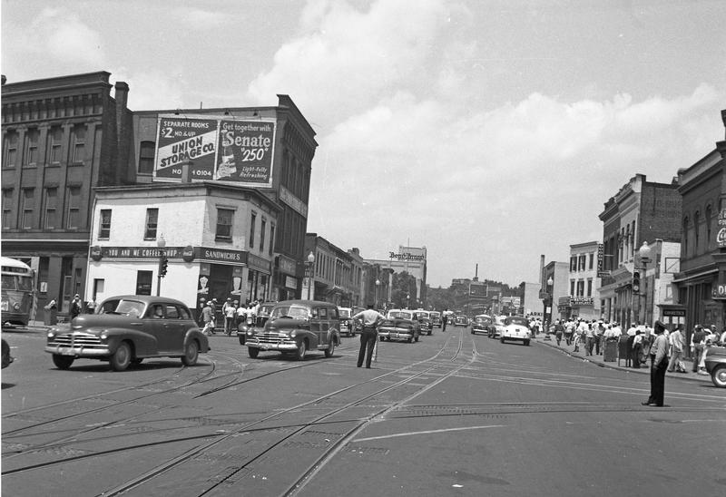  General view northwest down Georgia Avenue NW from Florida Avenue, ca. 1949 