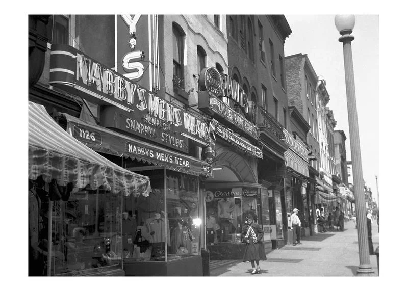West side of 7th Street NW between L and M Streets, ca 1950