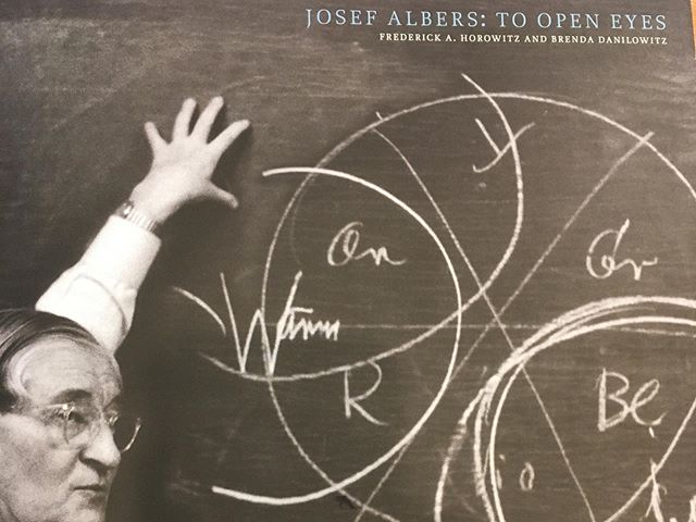 I am currently reading &ldquo;Josef Albers: To open Eyes&rdquo; about Albers as a techer, (by F.A. Horowitz and B. Danilowitz) The book cover shows Albers teaching. Ironically I just found this: &ldquo;... reading about art was no substitute for prac