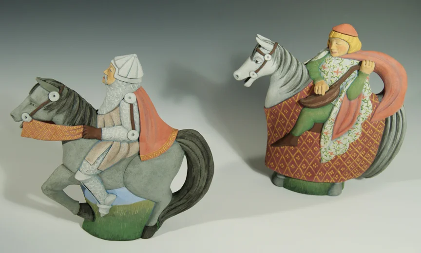 Knight and Young Squire Teapots