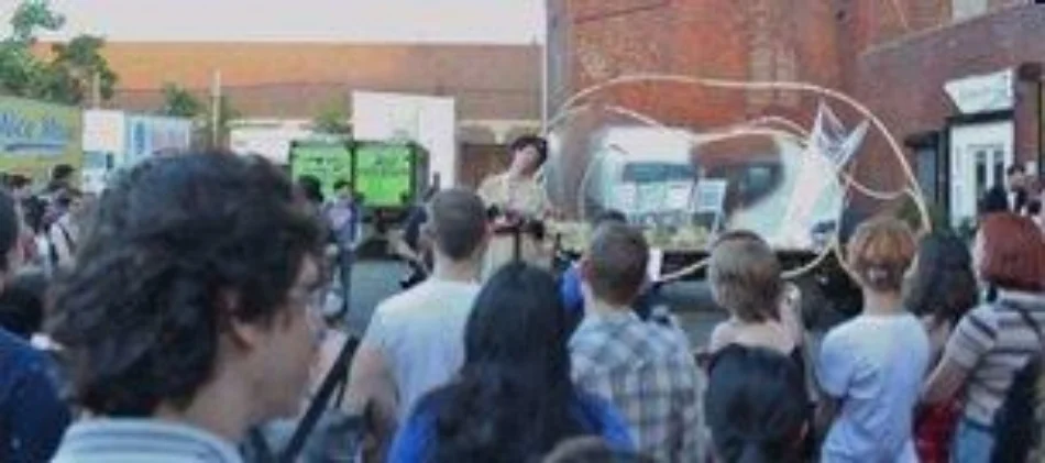 renowned performance artist/musician Amanda Palmer performs on Mister ArtSee for victims of hurricane Sandy in Gowanus, Brooklyn.