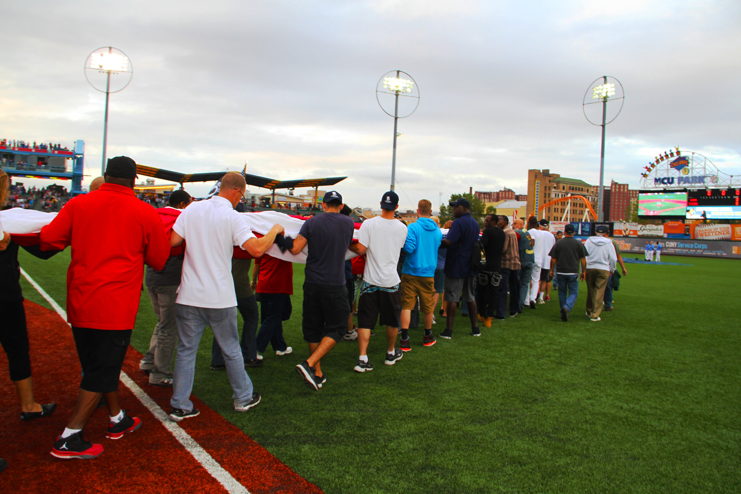 Tribute to America’s Veterans & those lost due to 9/11. Cyclone Stadium, Brooklyn, NY. Photo: Cierra Mazzola – groundzerovolunteersflag.org – ALL RIGHTS RESERVED.