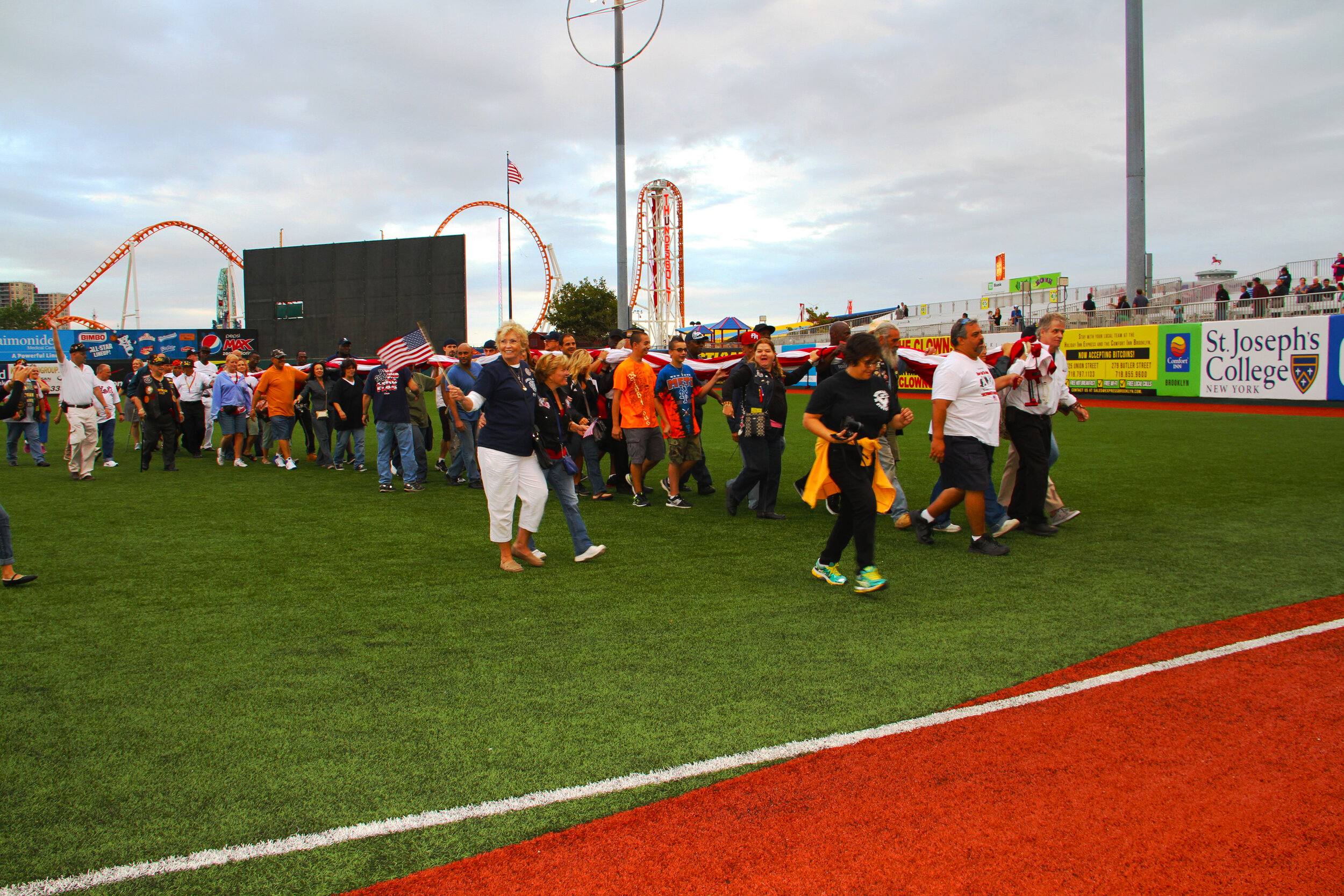 Tribute to America’s Veterans & those lost due to 9/11. Cyclone Stadium, Brooklyn, NY. Photo: Cierra Mazzola – groundzerovolunteersflag.org – ALL RIGHTS RESERVED.