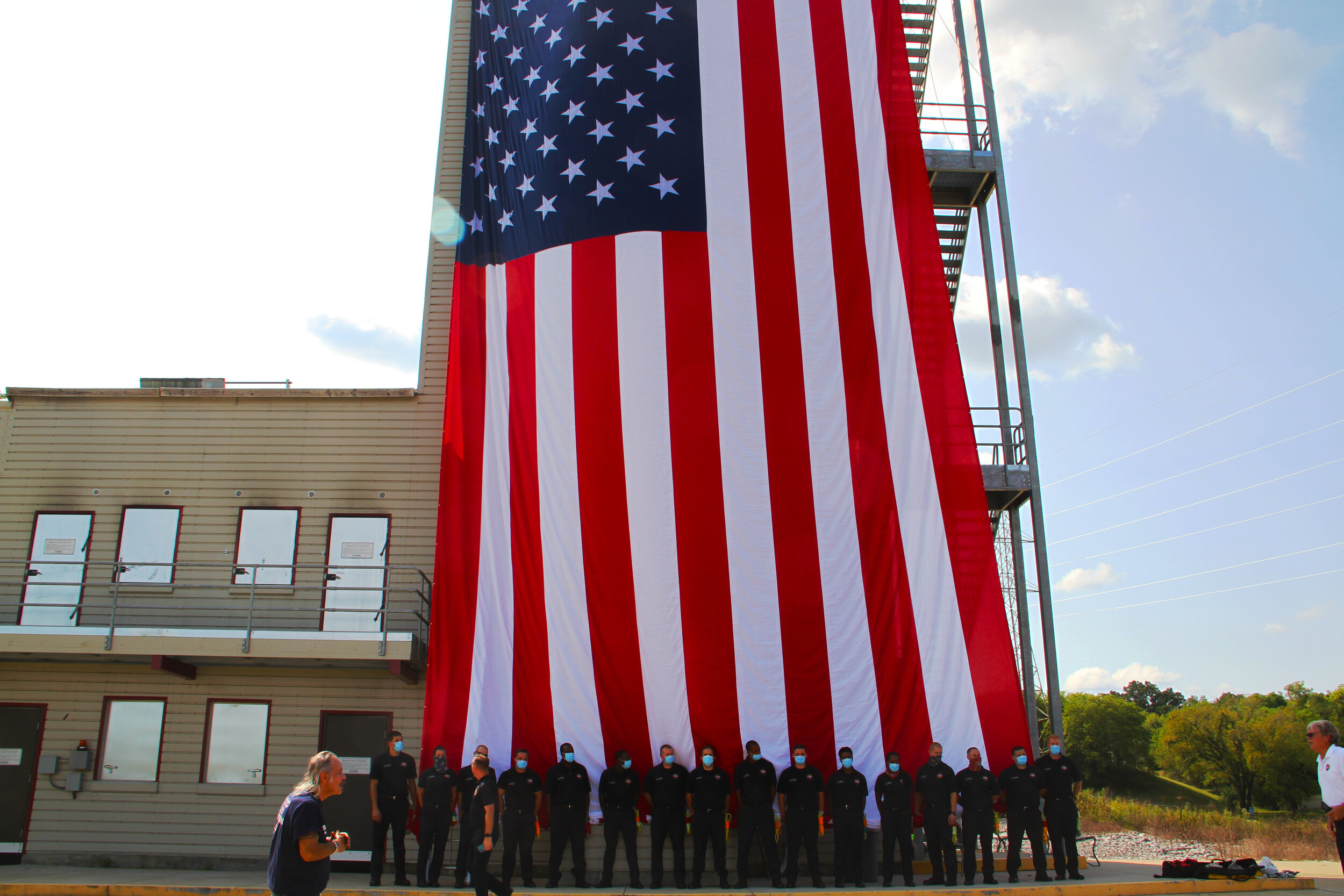  2020 9/11 Tribute Nashville Fire Department Training Grounds – GROUND ZERO VOLUNTEERS FLAG 2020 – Photo: Cierra Mazzola – All Rights Reserved 