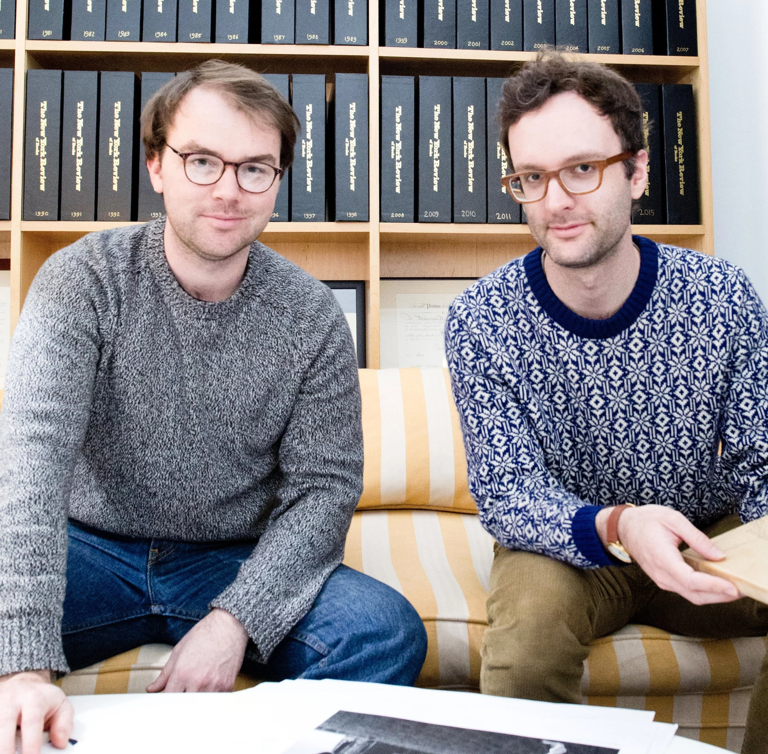 NYR Comics co-editors Lucas Adams, left, Gabriel Winslow-Yost, right, photo by Sameet Sharma