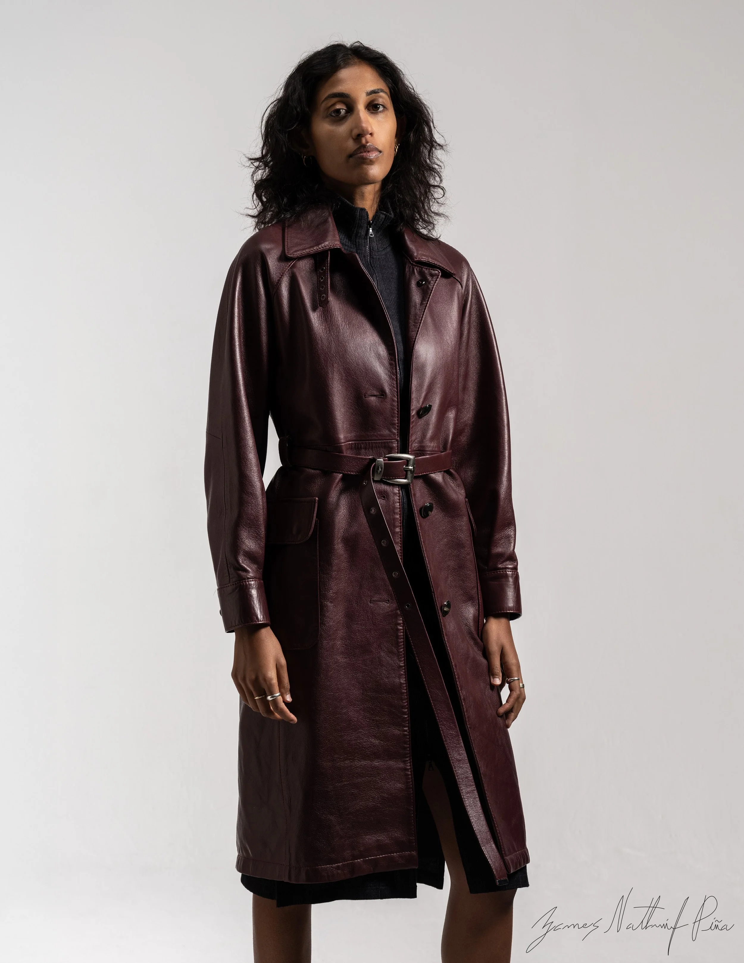 Carmen Leather Trench Coat - ONE of ONE