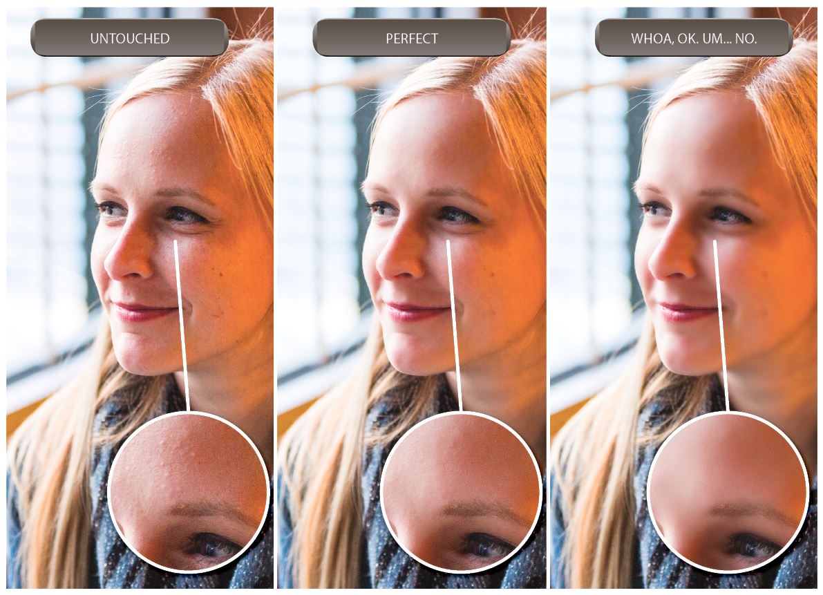 RETOUCHING: I've found that as far as skin retouching goes, there is a point that goes too far. I like to do the bare minimum; just enough retouching so skin is smooth but not so much that it looks like plastic.