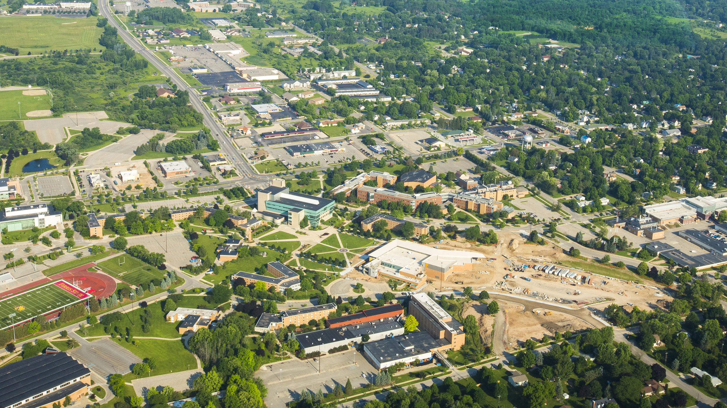 FERRIS STATE FROM THE SKY: This is an aerial shot from above Big Rapids, Mich. Each year the local airport hosts an event called AirFest. They usually let me go up in the air for a touch of adventure.