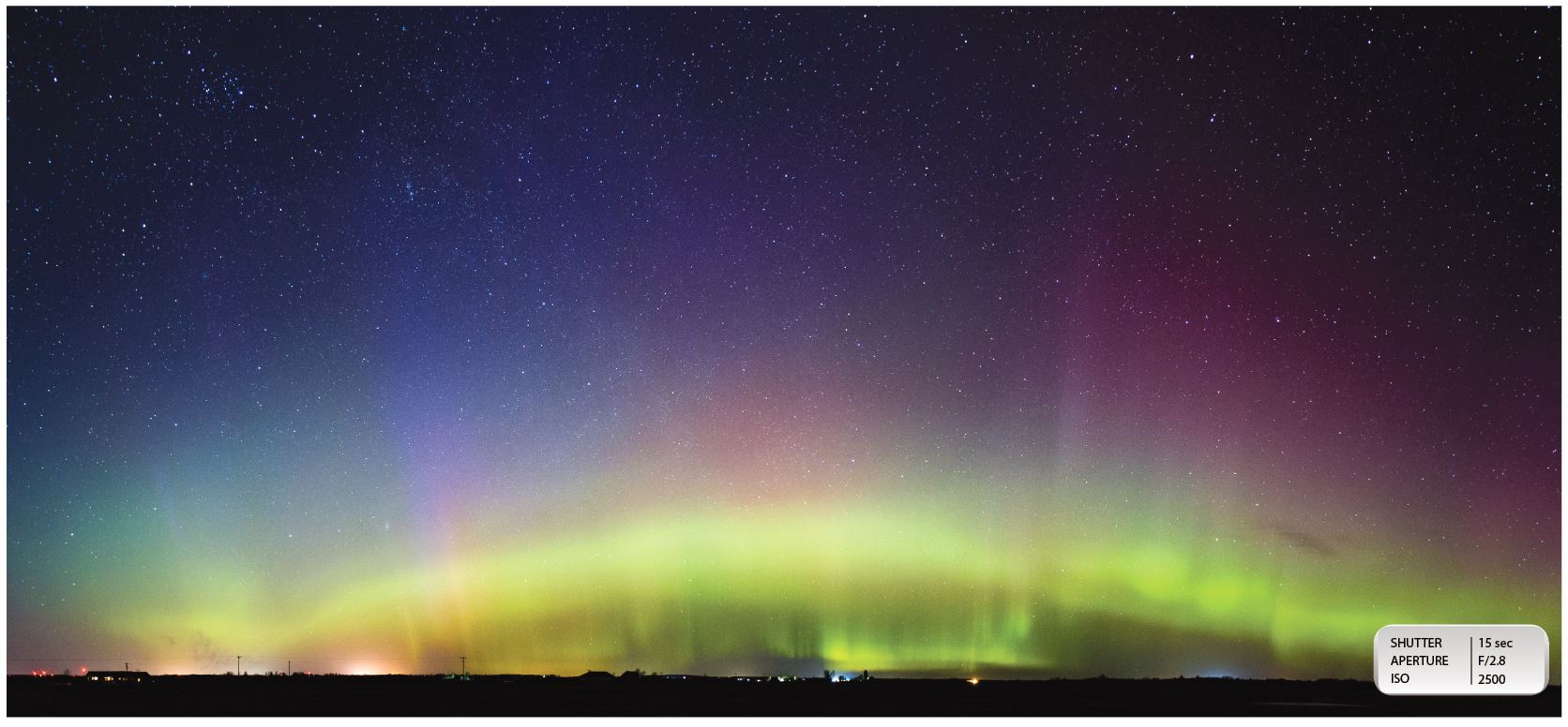 BRILLIANT DISPLAY: The image above is a composite of two photographs I took so I could fit the entire auroral oval into the shot. This image was taken just north of Marion in Osceola County, Mich. around 10:30 a.m. when the lights were at their peak brightness.