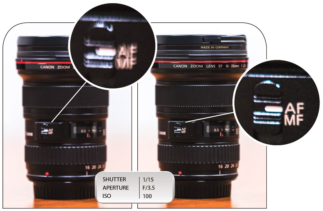 PARKINSON FREE:The image on the left has motion blur because the tripod was not sturdy when the shutter button was pushed down, whereas the image to the right, taken on the Manfrotto tripod, is crisp and clean.