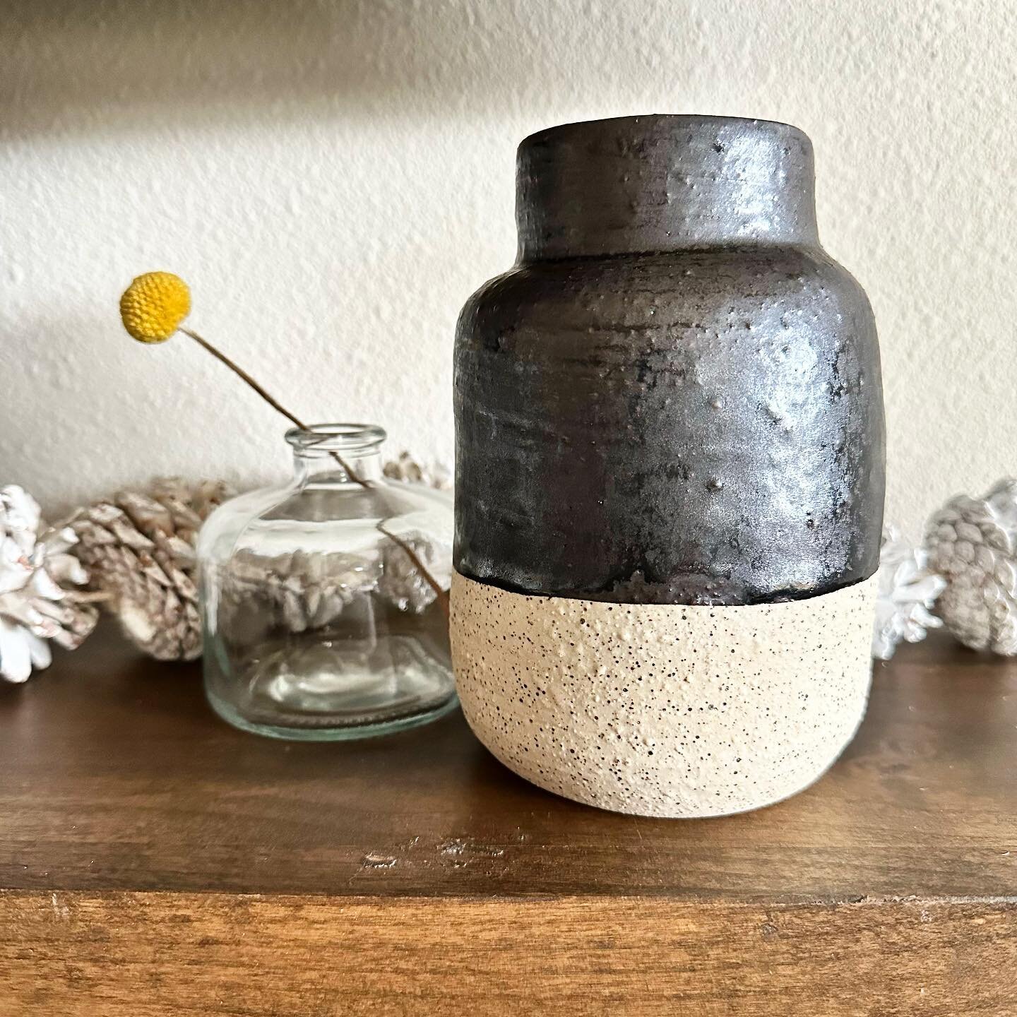 Obsessed with this new speckled clay and black glaze combo