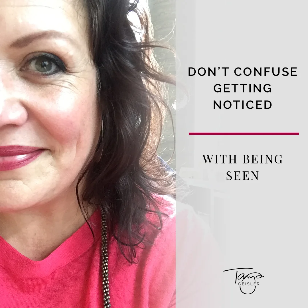 Don’t confuse getting noticed with being seen. — Tanya Geisler