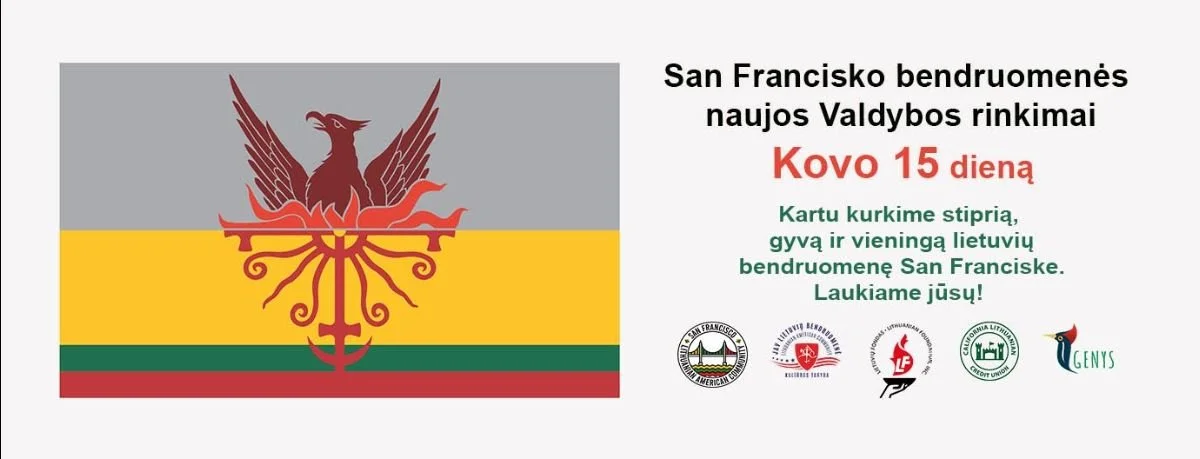 San Francisko lietuvių bendruomenės naujos Valdybos rinkimai (03.15, Lafayette)