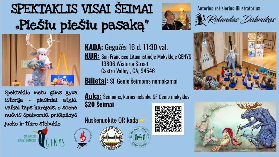 Spektaklis visai šeimai „Piešiu piešiu pasaką“ (05.16, Castro Valley)