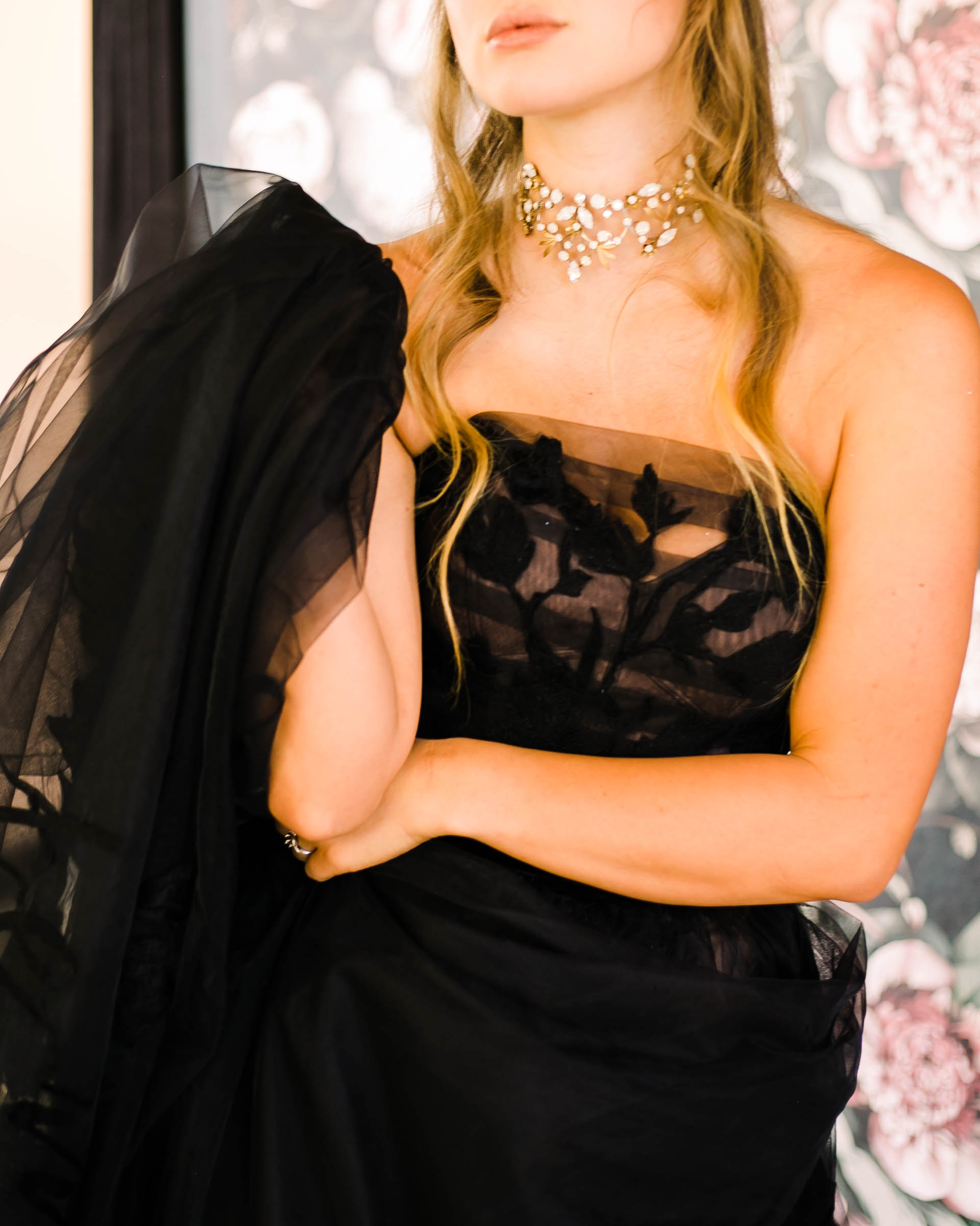Dress: Juliet by WTOO by Watters / Choker: crown by Paris by Debra Moreland / Photos: Melissa Vargas Photography / Hair + Makeup: Nicolle