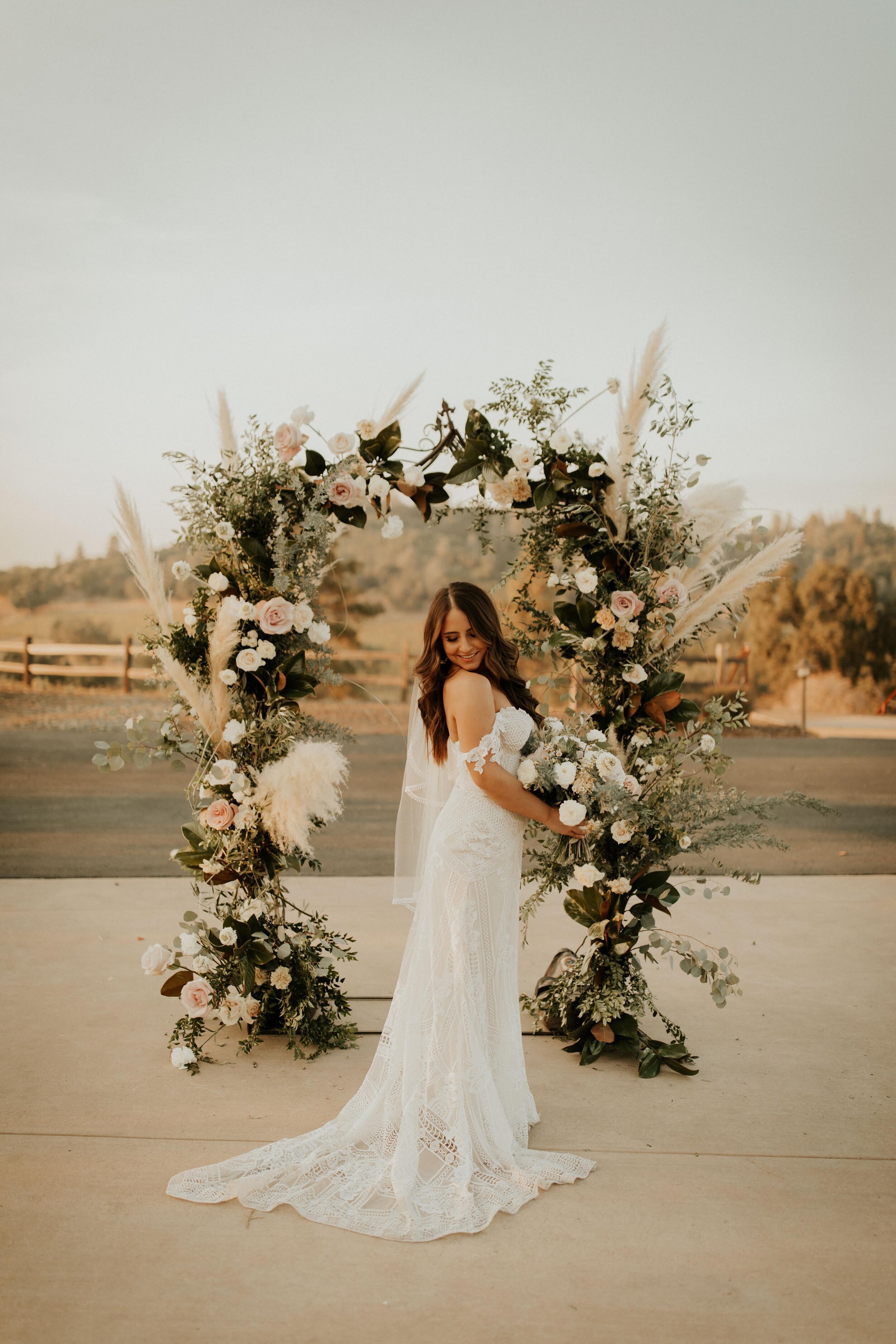 Boho california vineyard wedding  Gown: Rue De Seine via Swoon Bridal Reno NV | Veil: Sara Gabriel | Earrings: A.B. Ellie | Photographer: Taylor Kern | Venue: Helwig Winery | Florals: Esmae Floral