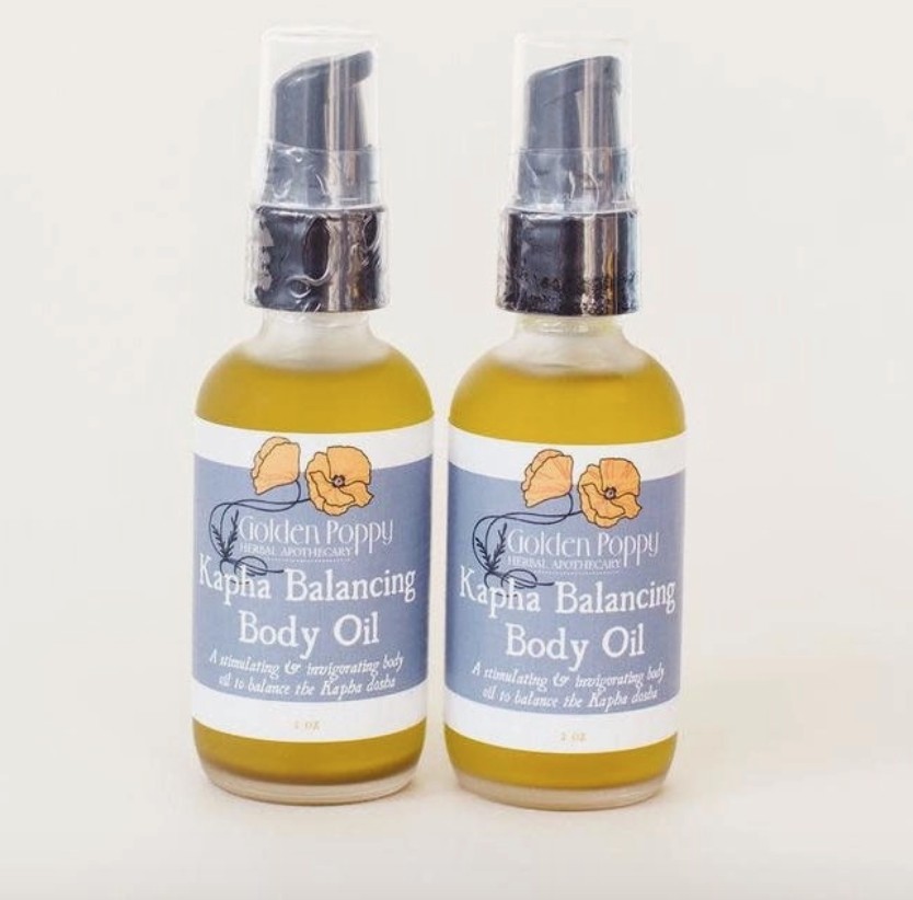 Kapha Balancing Body Oil Golden Poppy Herbal Apothecary — Live Beyond