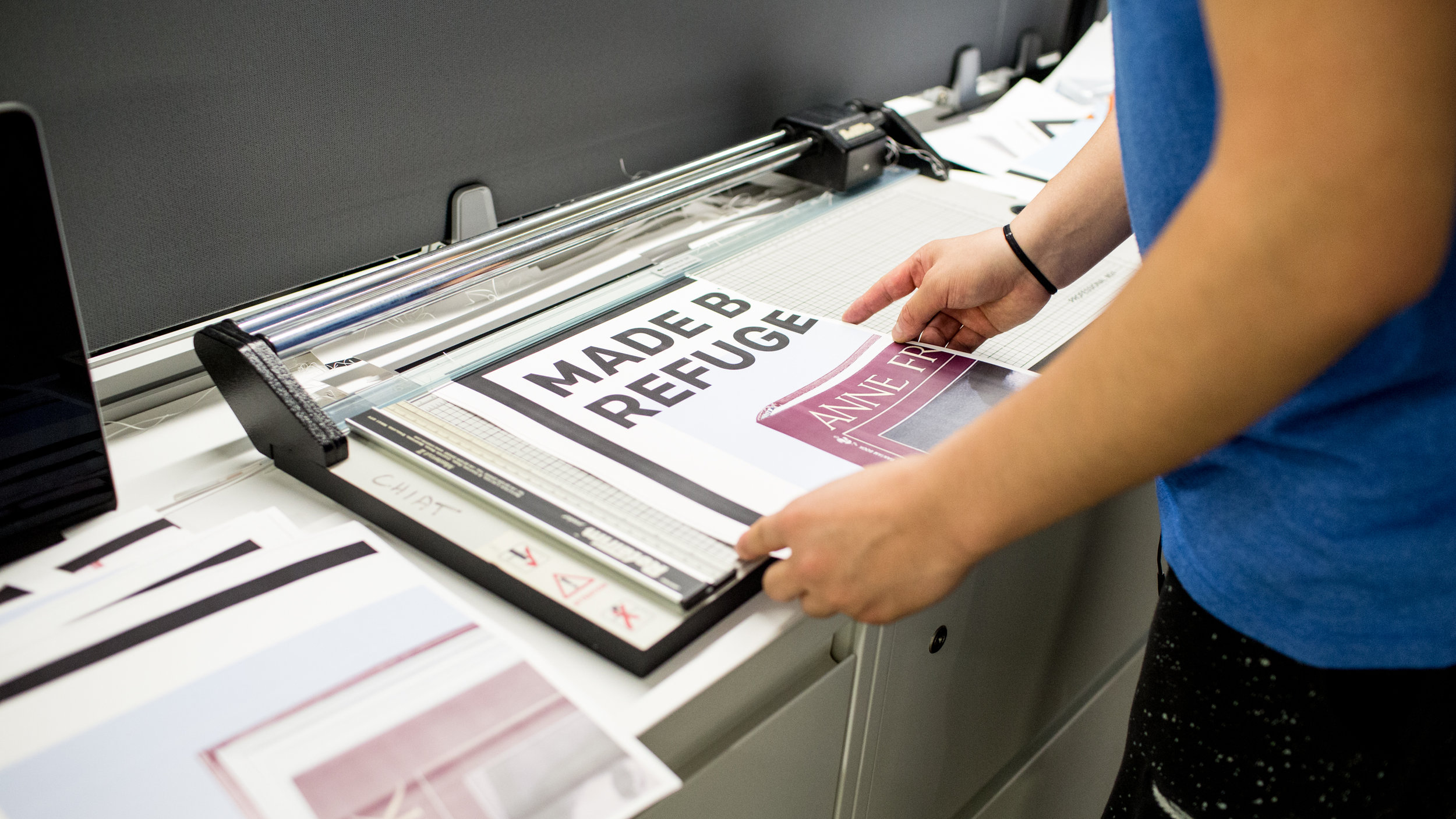 We assembling the images together using four printed tabloids and a little bit of tape.