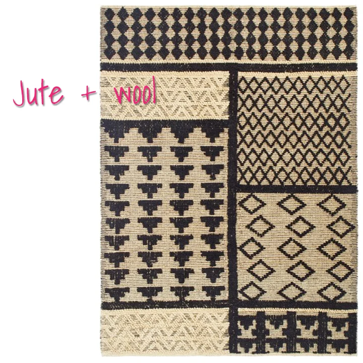 I’m so hot for this patterned jute rug it’s a damn shame! But it has a wool content to make the beasty . Ugh!
