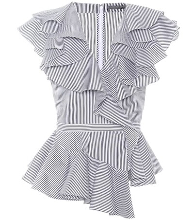  Alexander McQueen Ruffled poplin top 