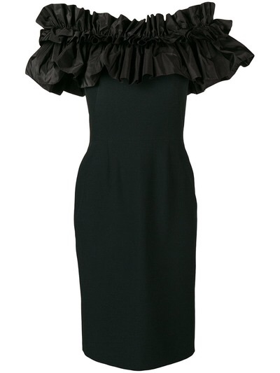 Alexander McQueenruffled top fitted dress 