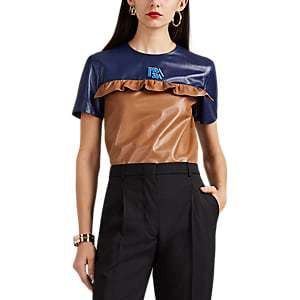  Prada Ruffle Colorblocked Leather Top $$$$$