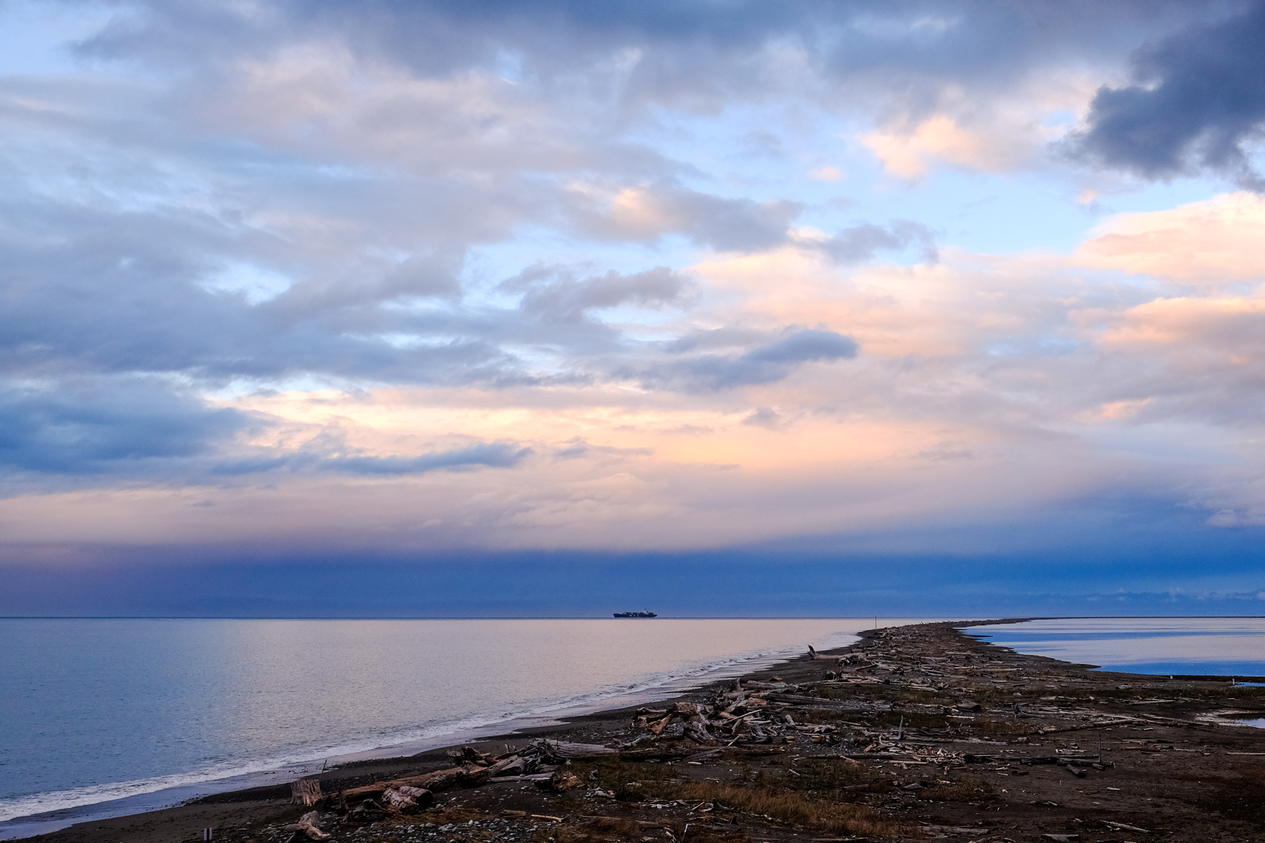  Looking out at the long and curving Dungeness Spit. We hiked the 11 miles round trip last time we came out to Sequim. 