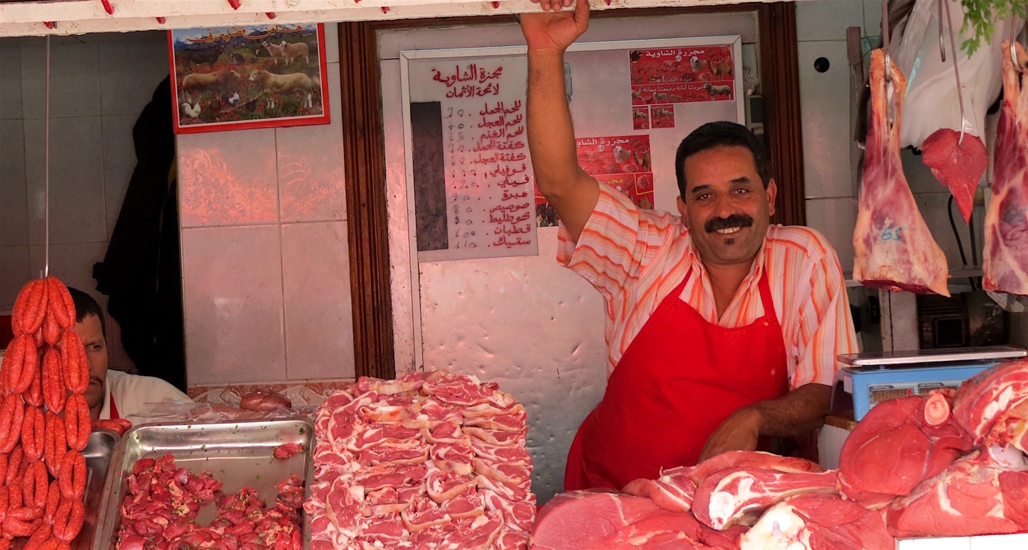 Proud butcher in Casablanca's Habous Market