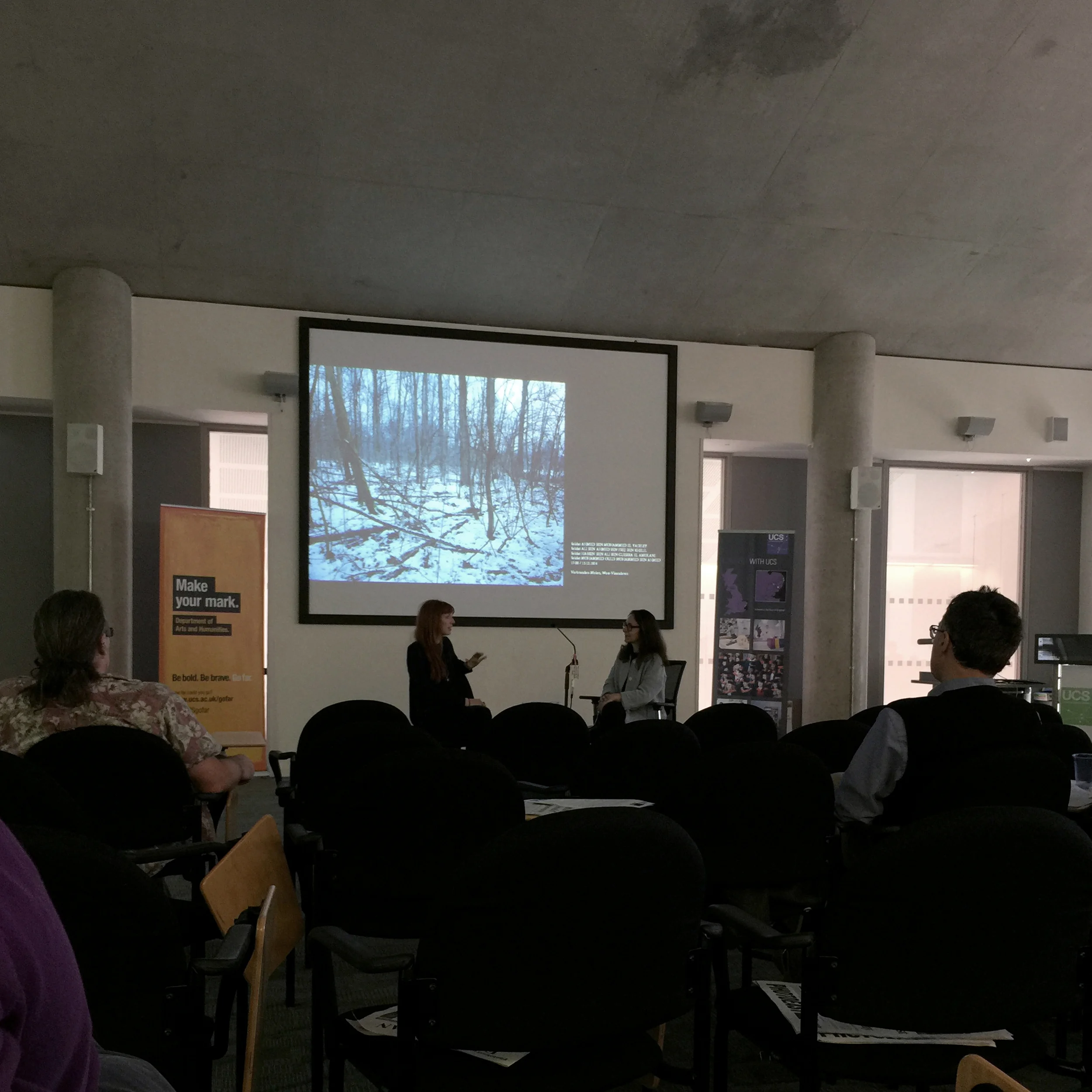 Above image taken during Katy Barron and Chloe Dewe-Mat hews' talk.