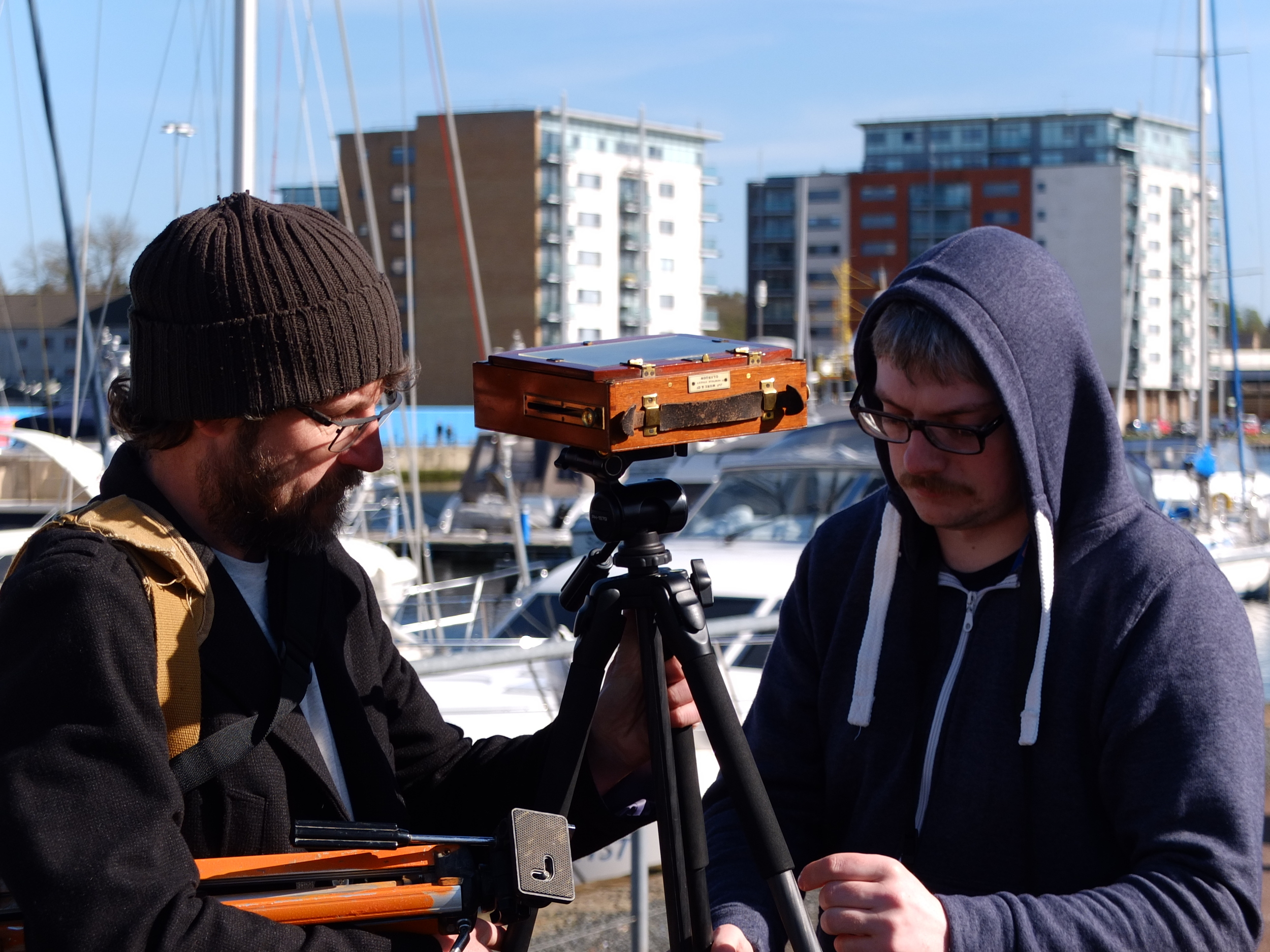 Tim and Joel setting up the plate camera