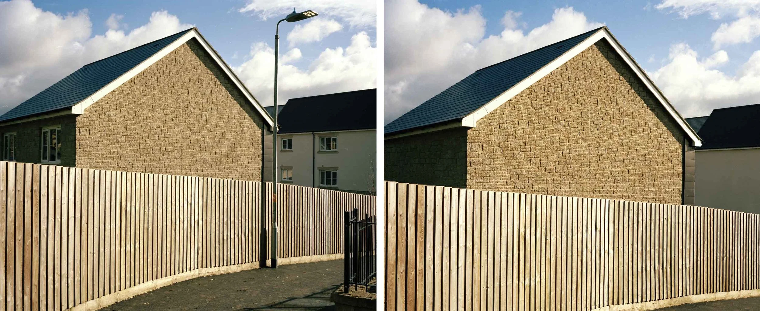 Before and after the image had been manipulated during post production. 