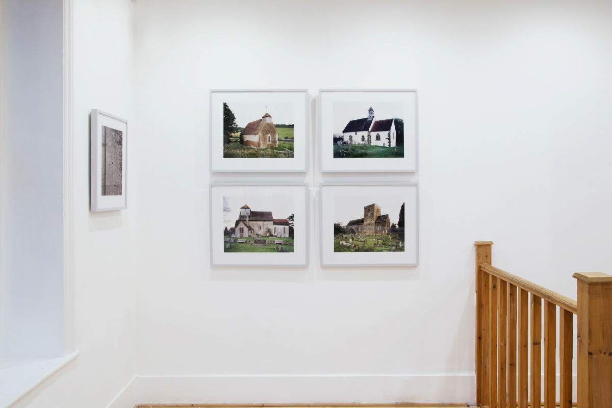 Lie of the Land installation shot: images form the series Churches by James Dobson