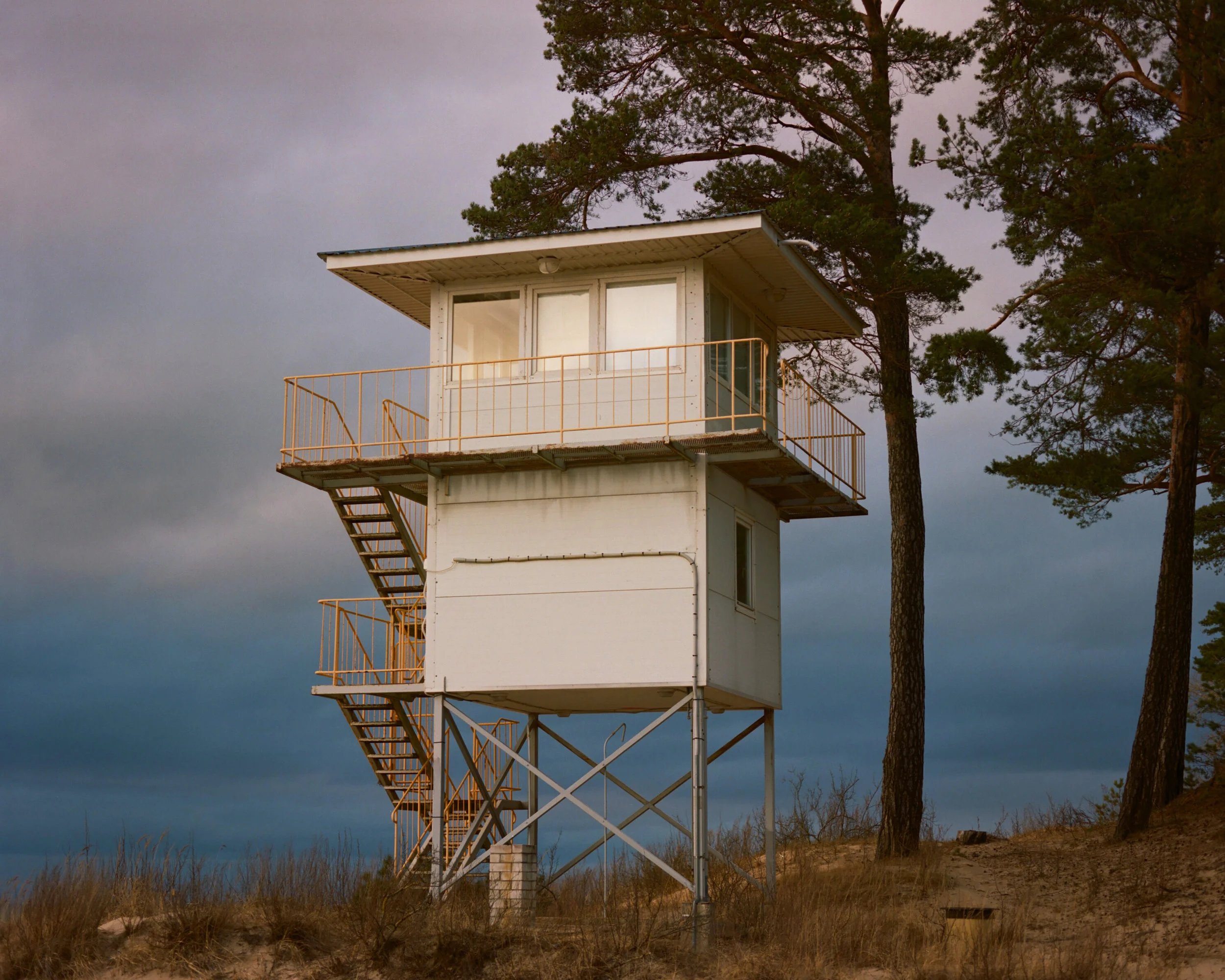 A viewing platform to observe birds and wildlife on the Baltic Coast, in Narva-Jõesuu, Estonia.