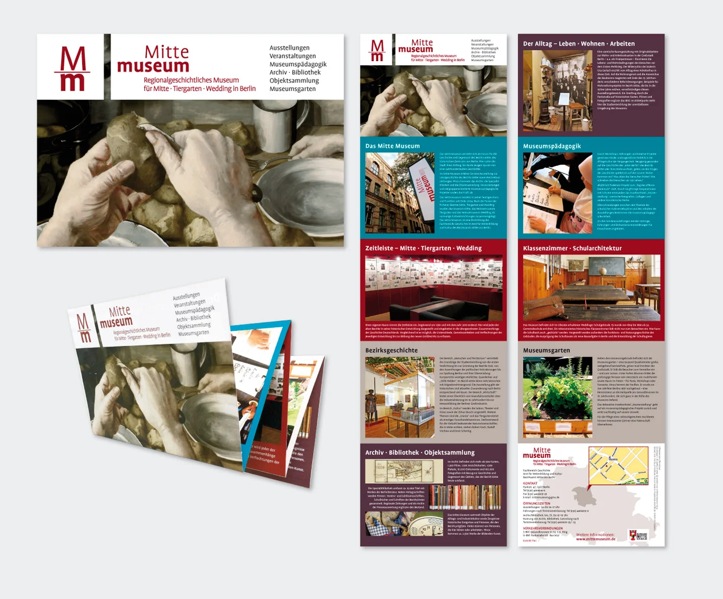 Mitte Museum, Berlin Folder (A6, 10 Seiten, Zickzackfalz)