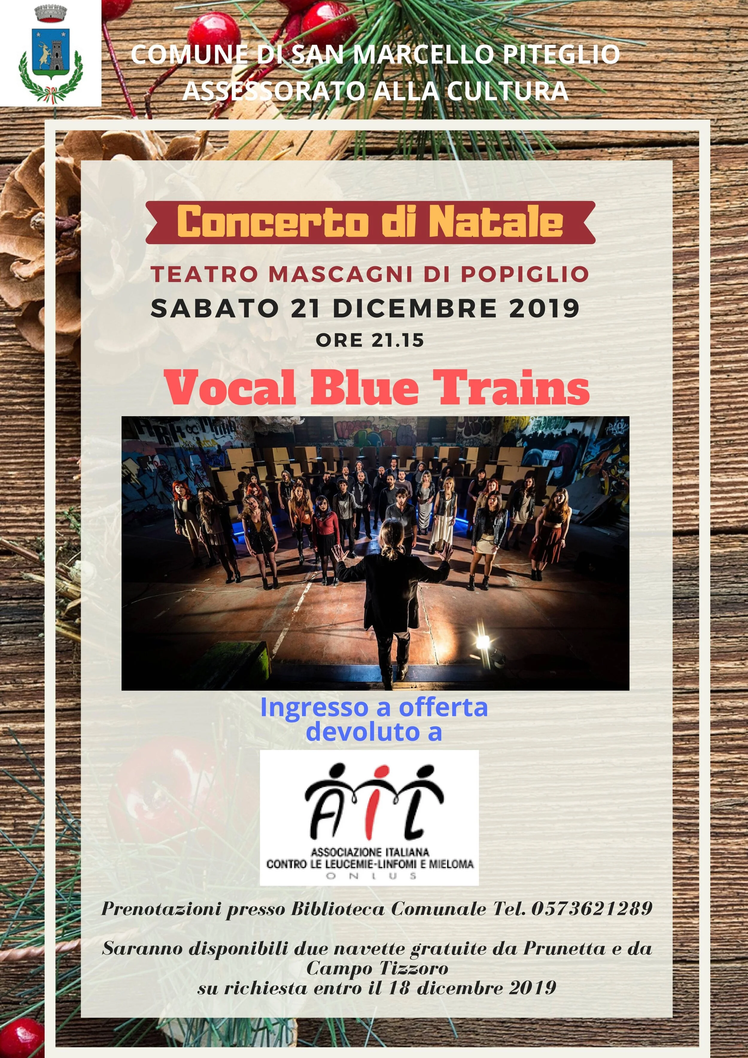 December 21, 2019: Vocal Blue Trains Live at Teatro Mascagni, Popiglio