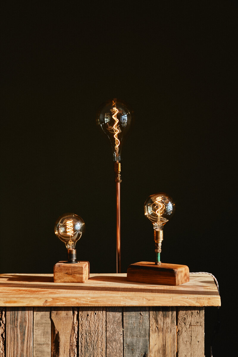 LED Salvaged Wood Lamp