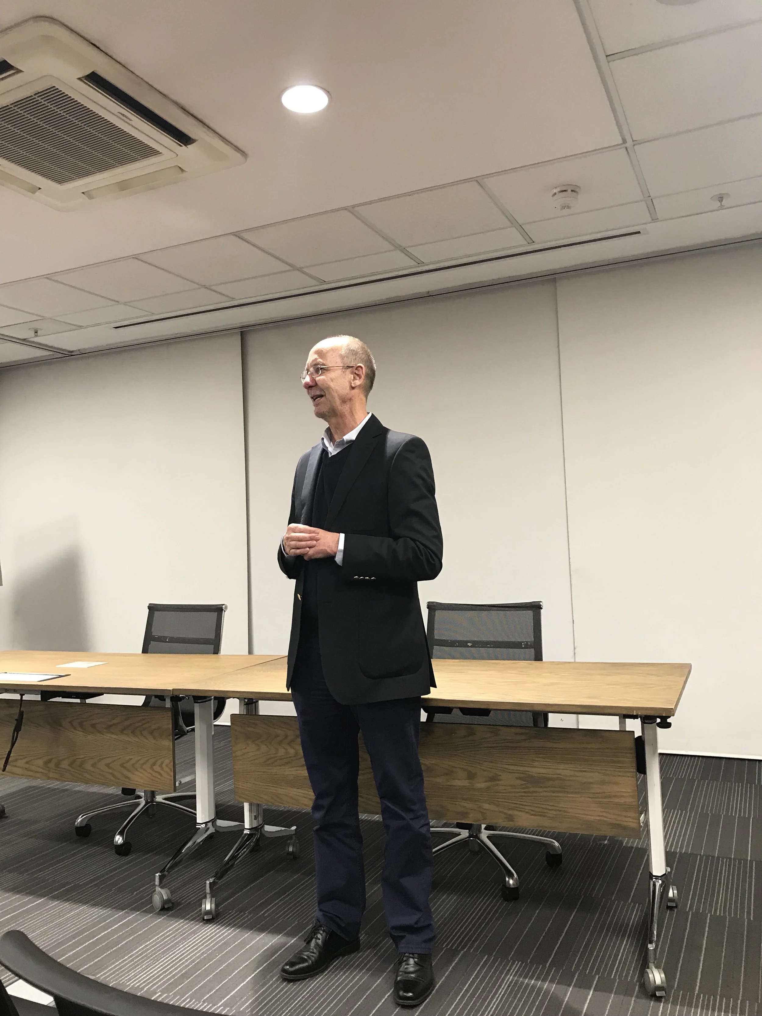 Colin Rice introducing Colin Rice Exploration and Training and DrillSafe to the event