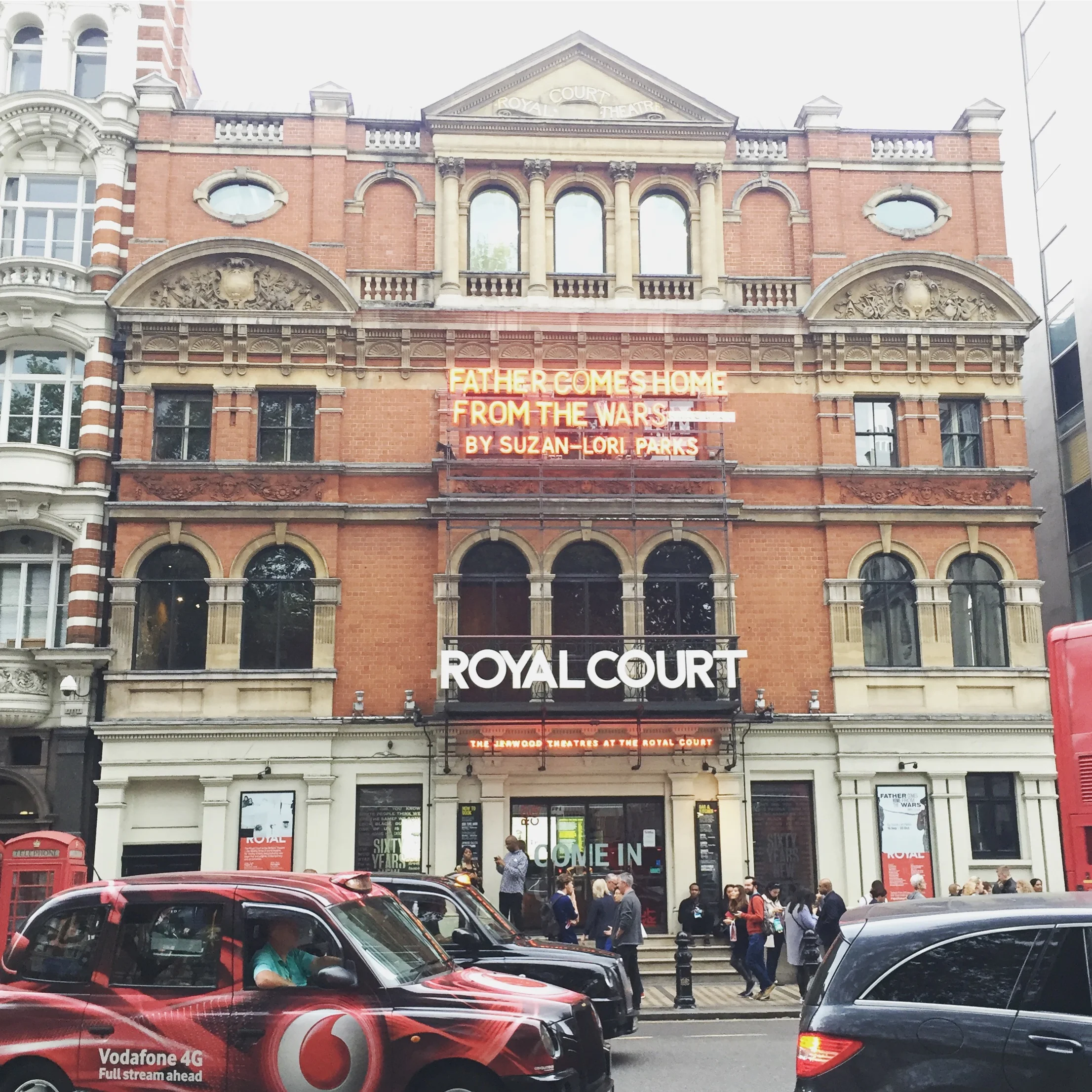 The exterior of the Royal Court Theatre in Sloane Square.