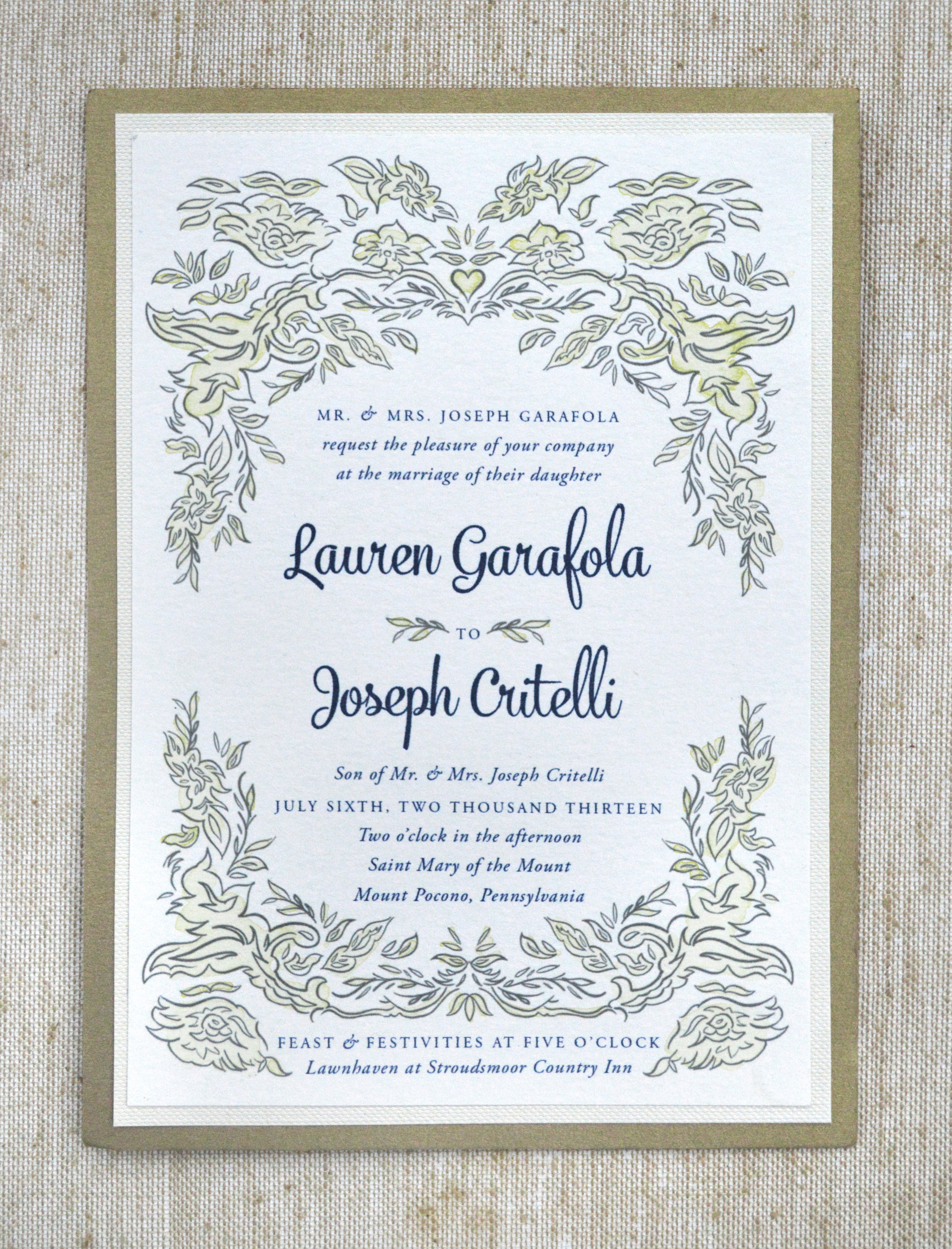  Invitation.  Hand painted. &nbsp; 