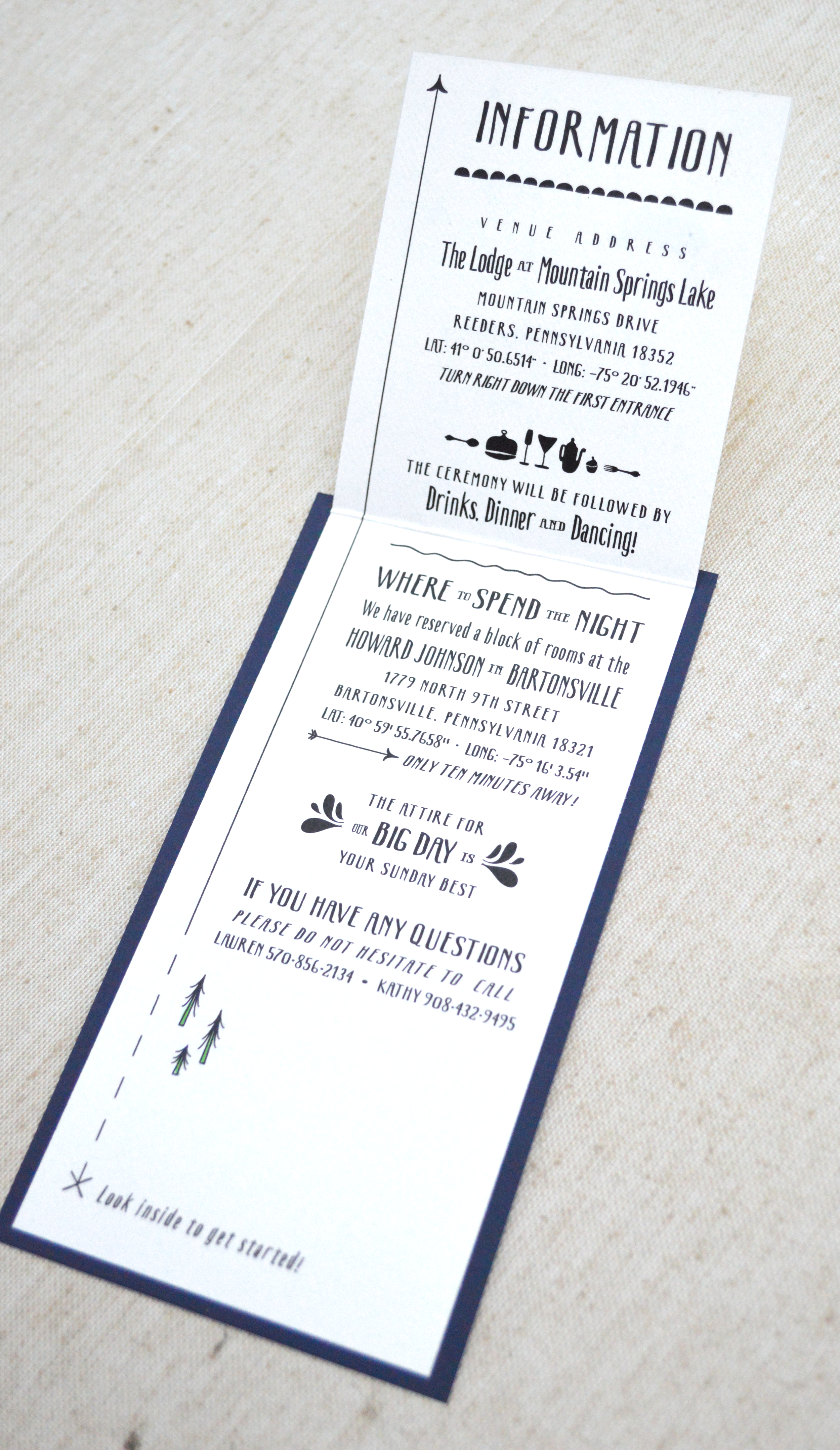  Inside of Information Card. 