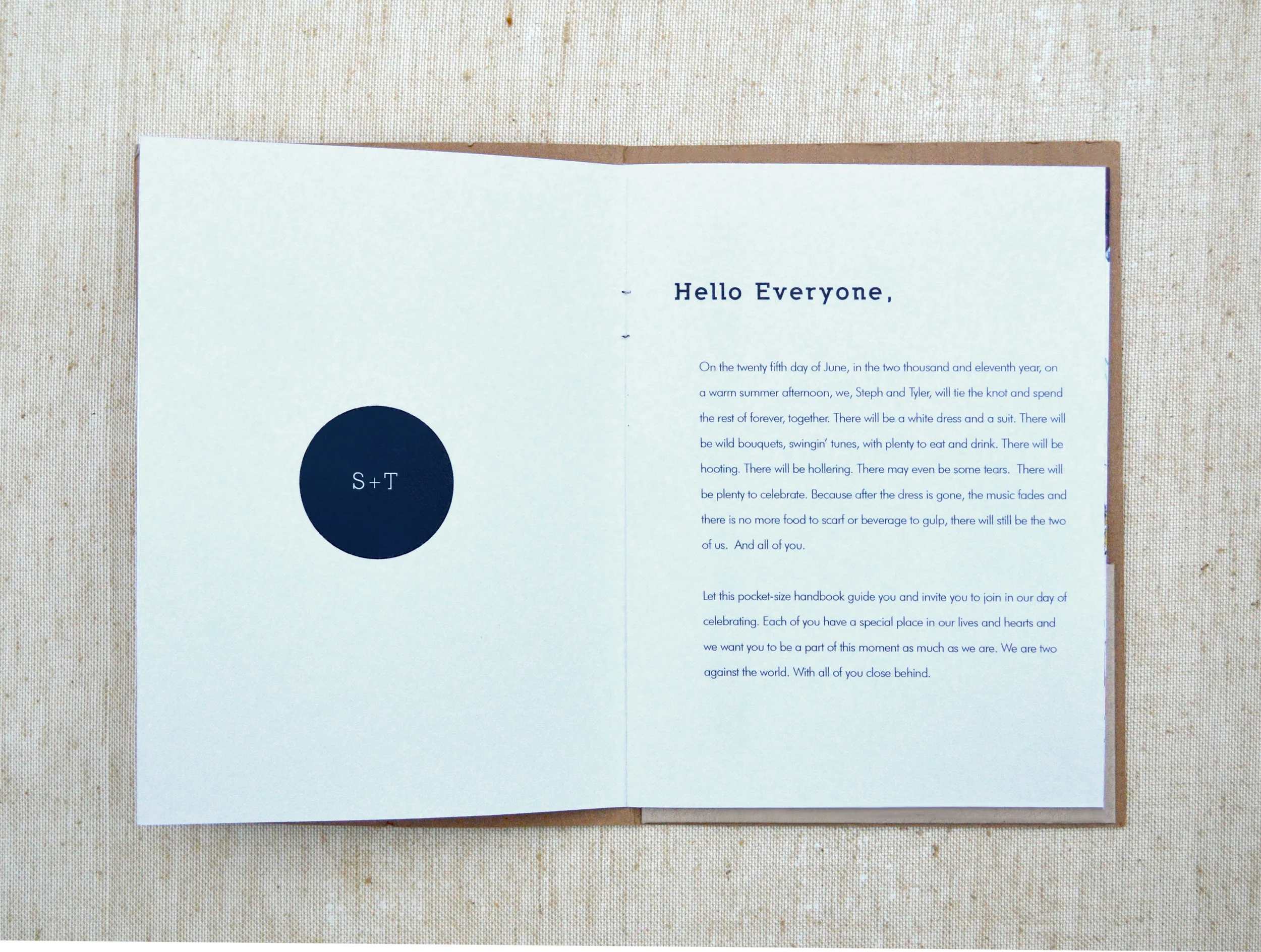  Invitation.&nbsp; Welcome Letter to Guests.  