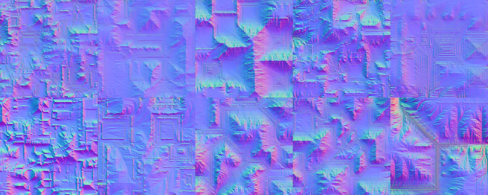 The 10 Normal Maps of the different Landscapes