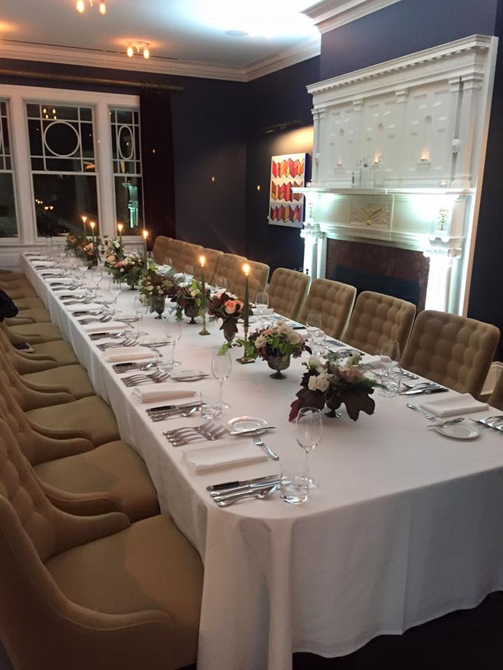 Our beautiful dining table at the Kemble Inn Lenox Ma