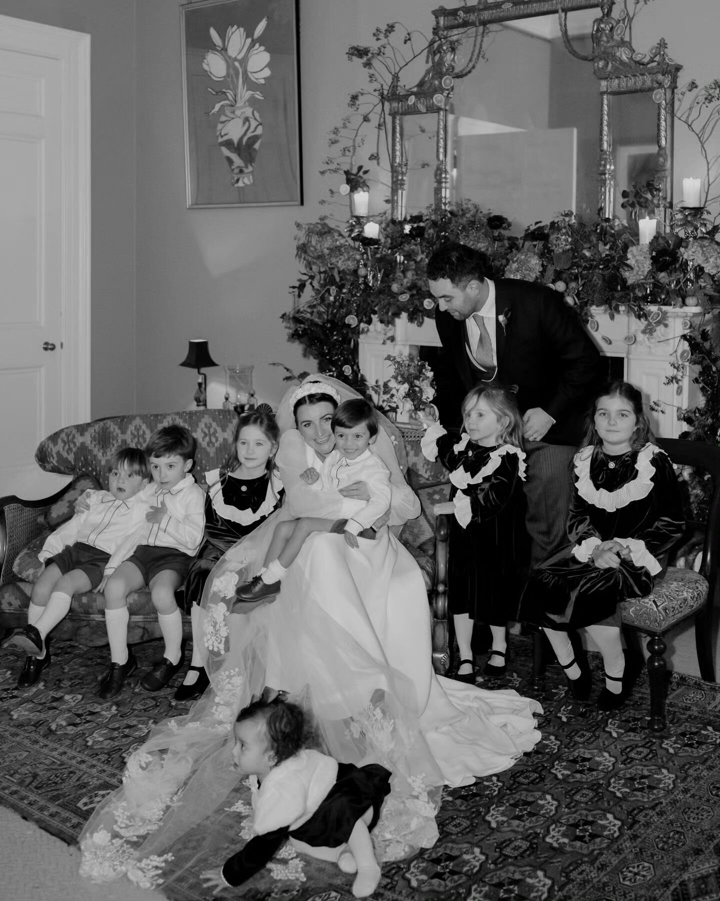 Absolutely my kind of group photo!

Becci and Nick, amidst the most adorable flower girls and page boys, in an (un)organized chaos 😉

It's those authentic, in-between moments that I love to capture the most.

Dress @carolinecastigliano
Venue @wilder