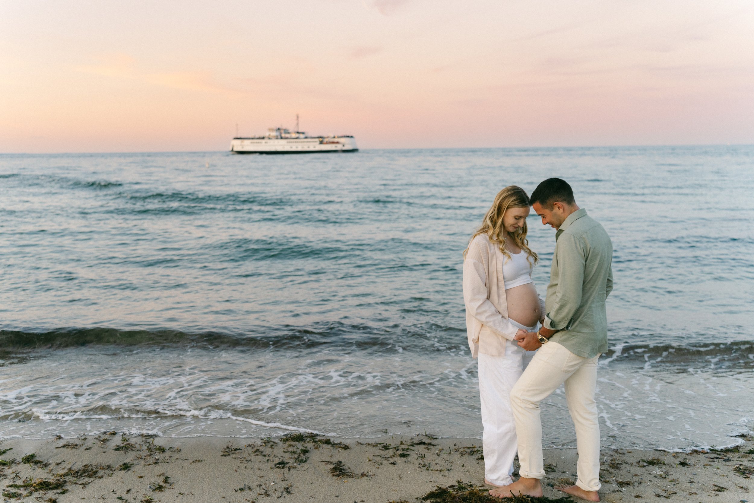 Pink Skies and Island Memories at East Chop Beach, Oak Bluffs | Erin &amp; Robert