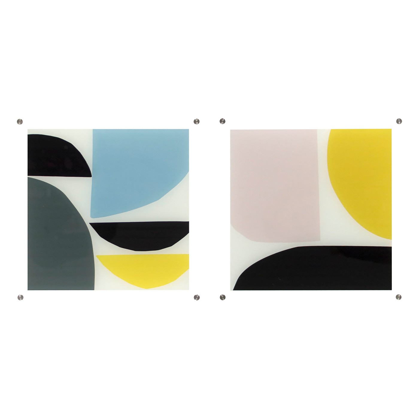Set of two 14”x14” Abstract Shaped Acrylic Shadowbox Decorative Wall Art by Project 62