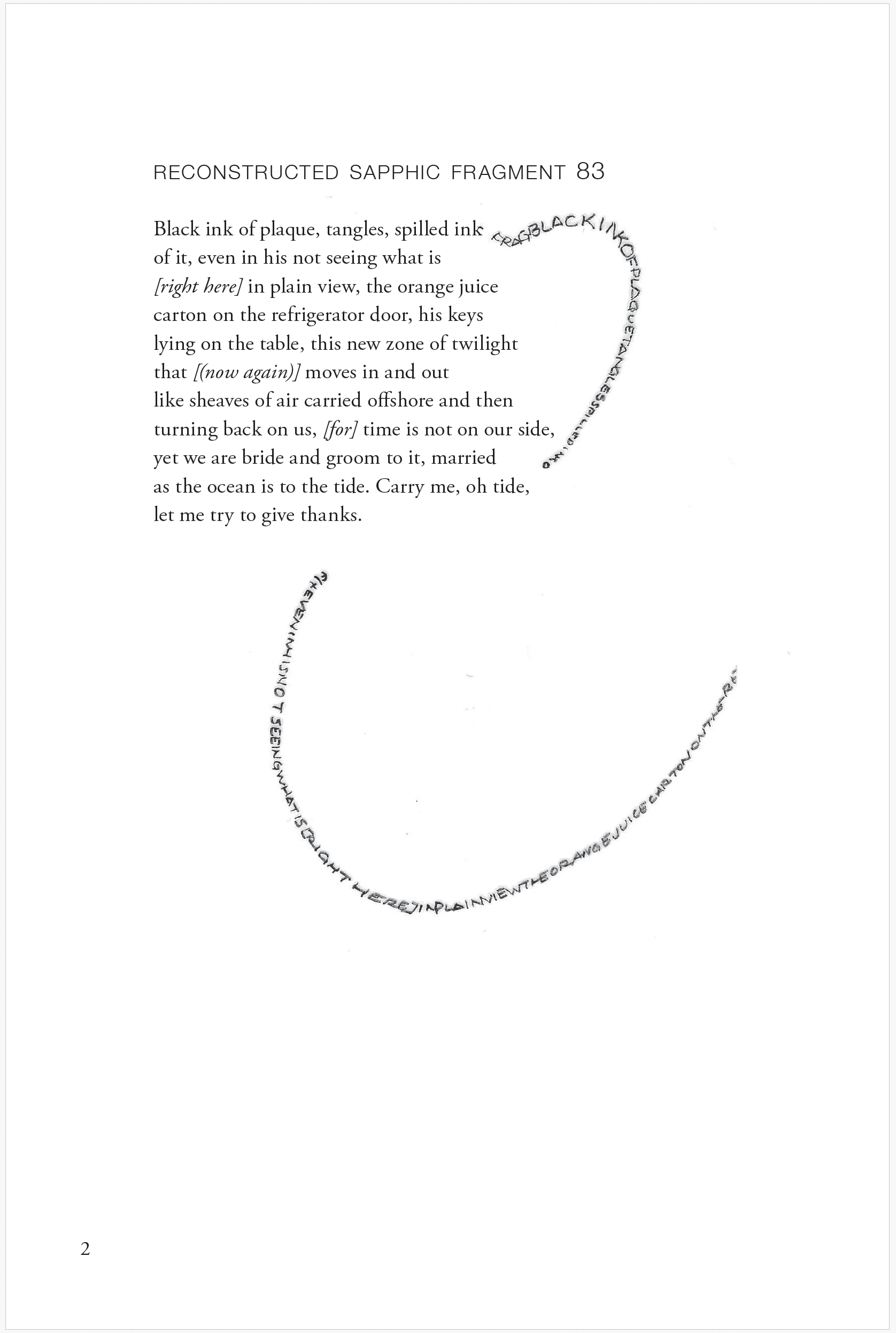 page 2  reconstructed sapphic fragment 83