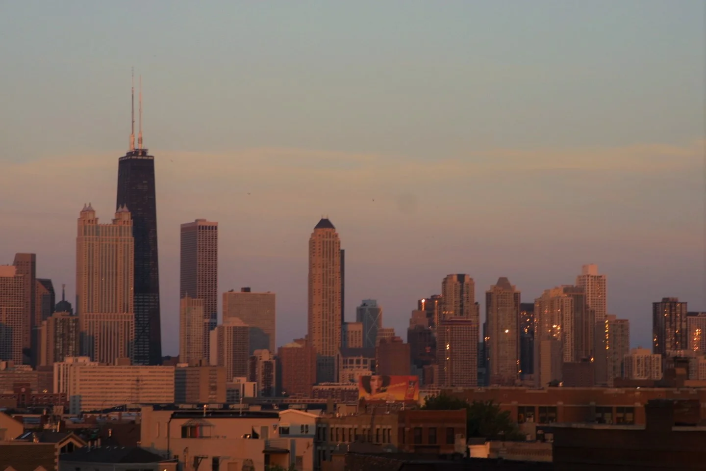 Chicago Skyline-Reflecting Sun.JPG